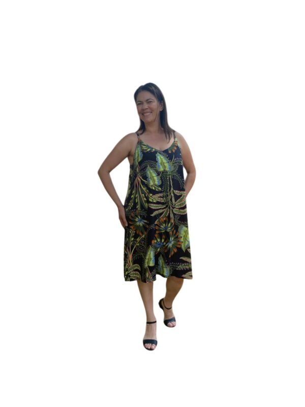 Vestido Midi Floral-Verde