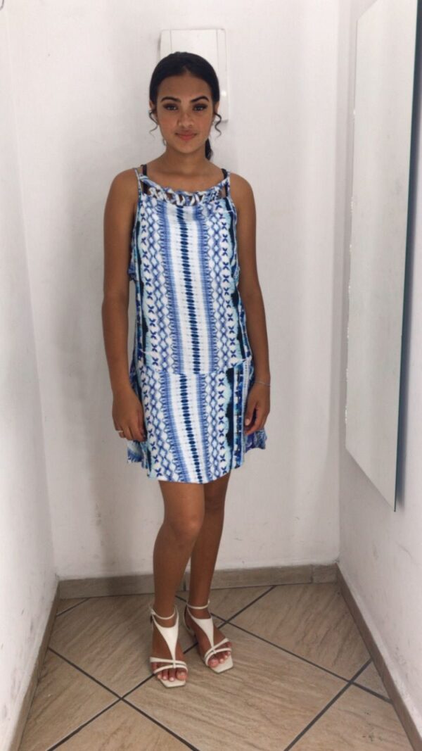 Vestido Midi Azul Serpente