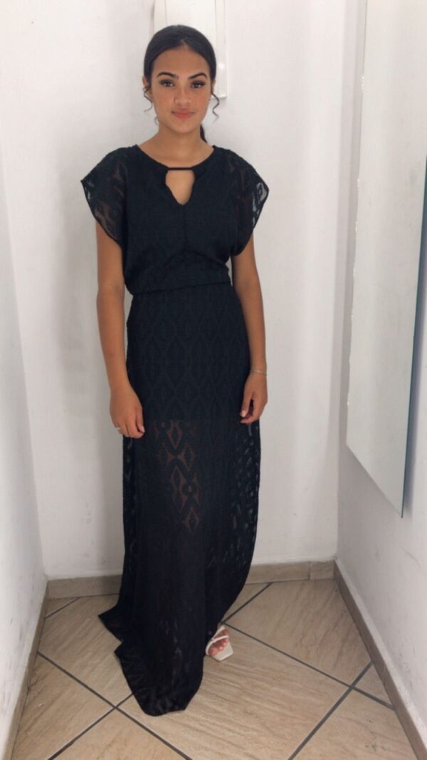 Vestido Preto Longo Renda
