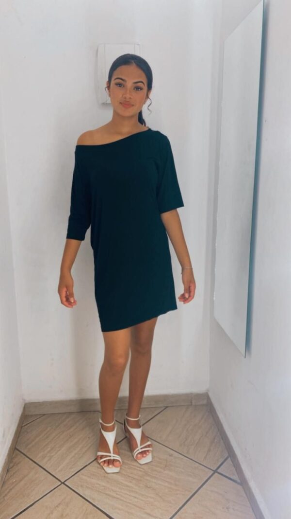 Vestido Preto Alcado Babado