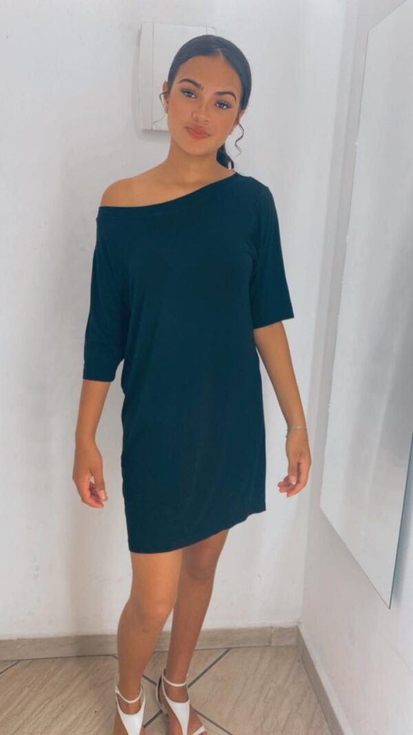Vestido Preto Alcado Babado - Image 2