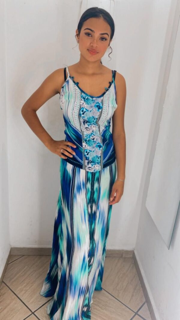 Vestido Longo Estampado Azul - Image 2