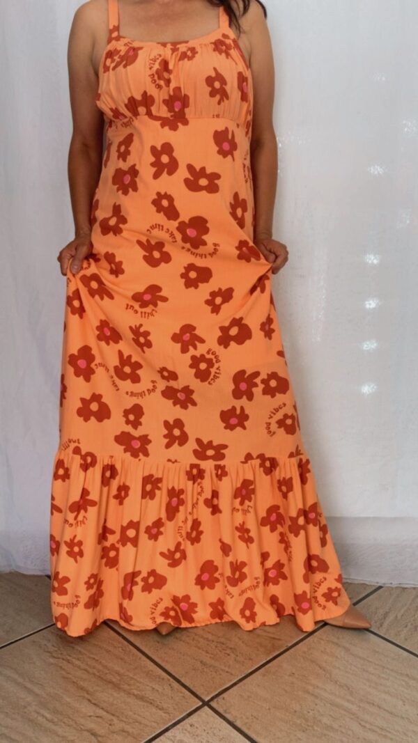Vestido Envase Floral Laranja - Image 3