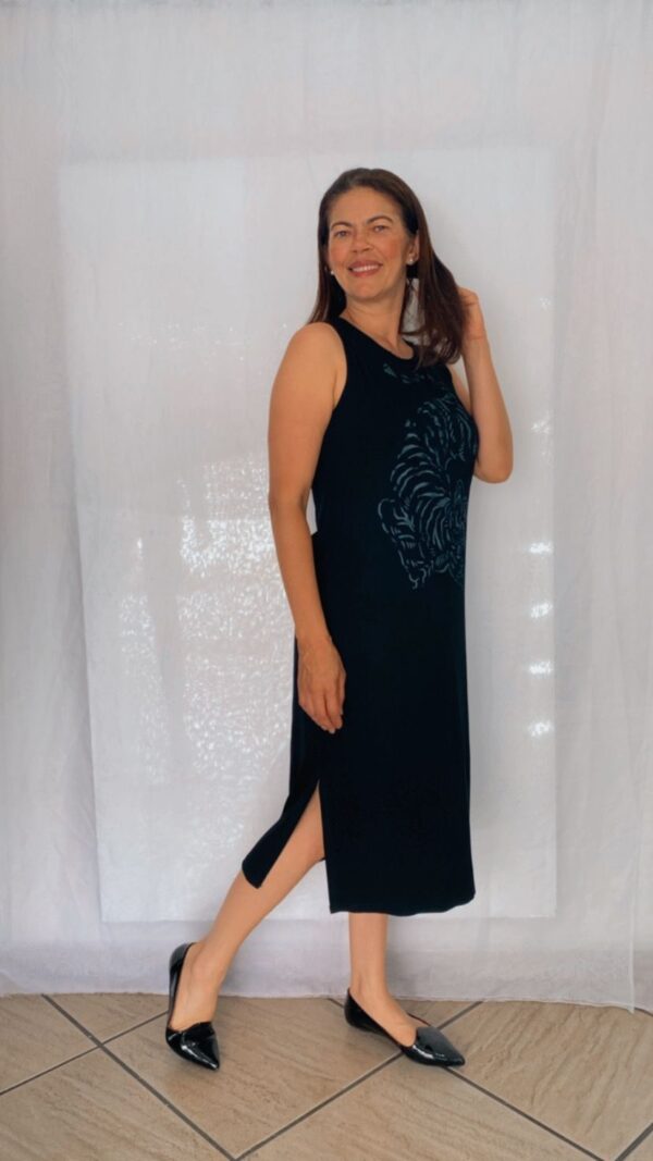 Vestido Midi Estampado Tigre