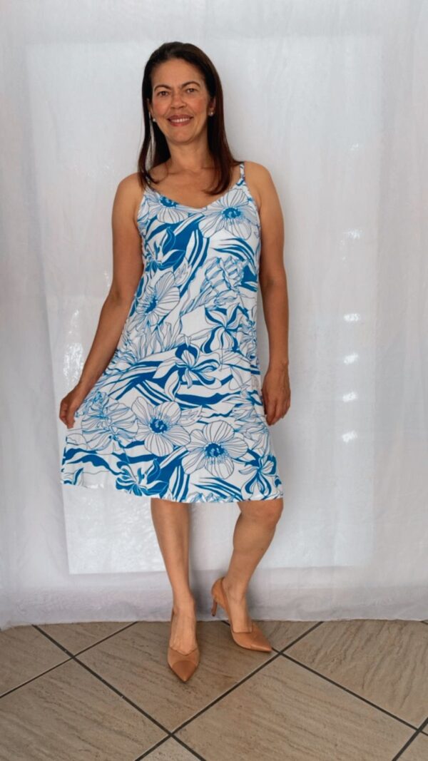 Vestido Regata Estampa Azul Floral