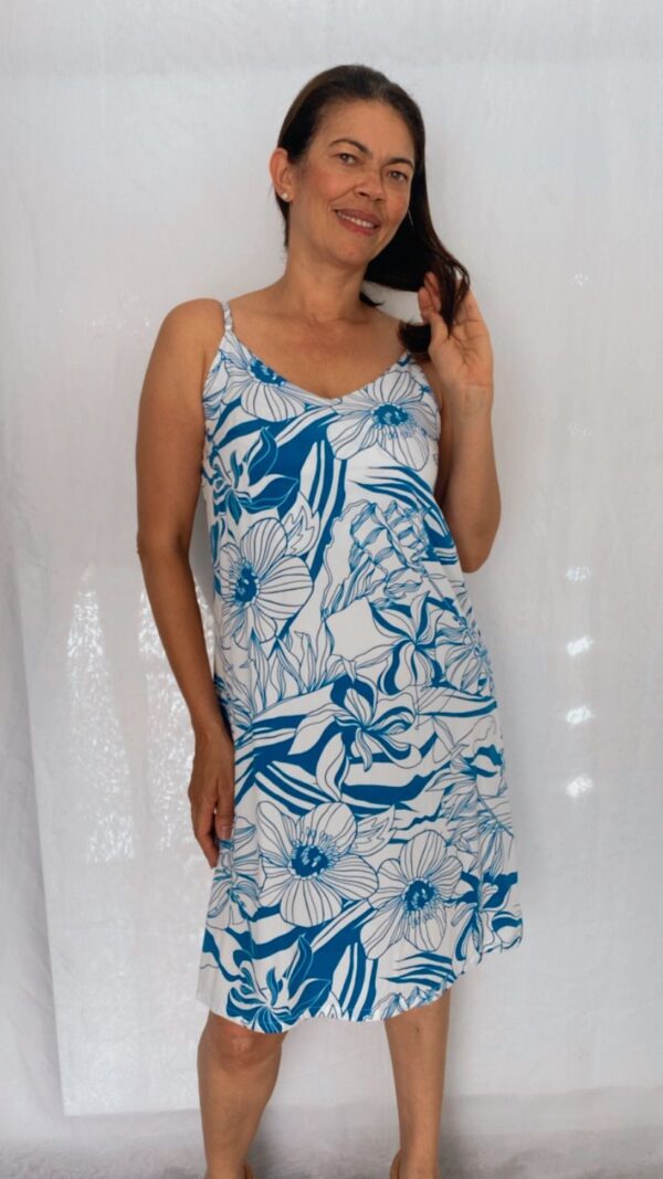 Vestido Regata Estampa Azul Floral - Image 3
