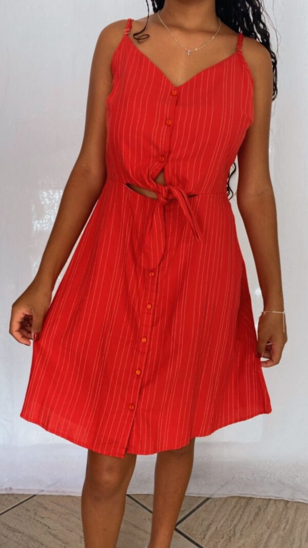 Vestido Curto Viscose Listra Clara - Image 2