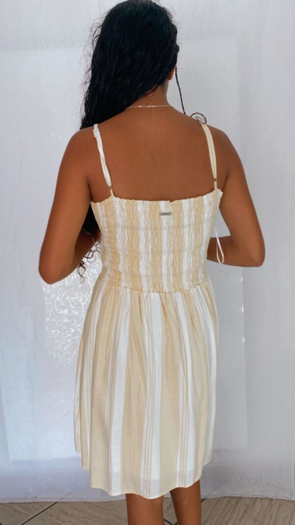Vestido Curto Listrado Amarelo - Image 3