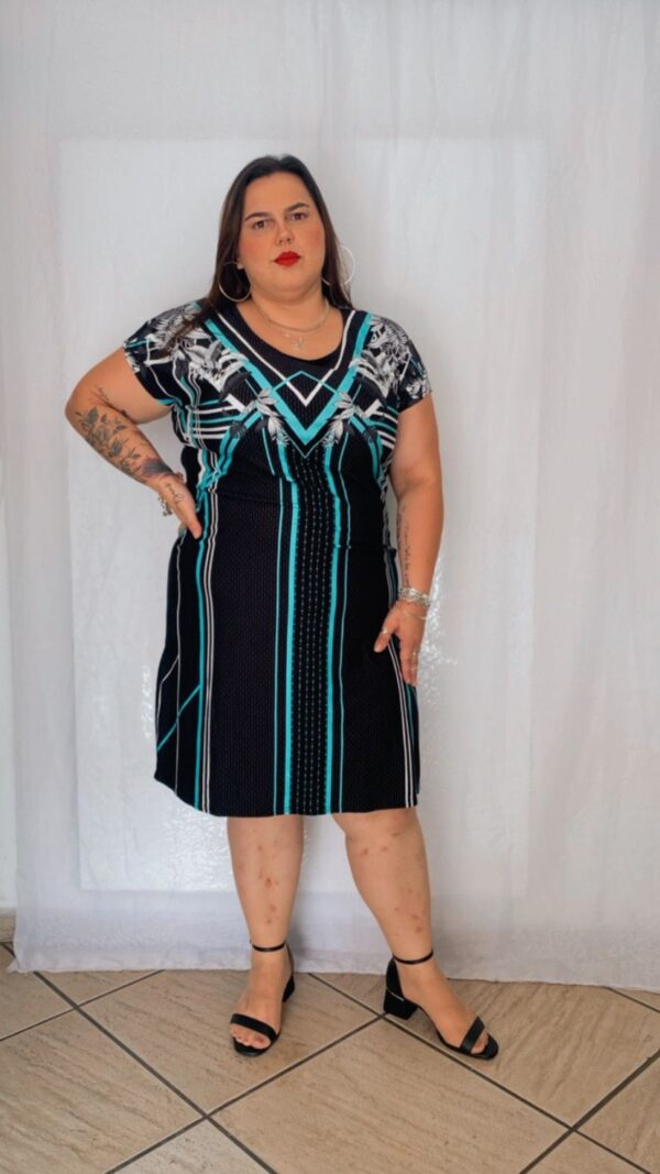 Vestido Plus Curto Estampado