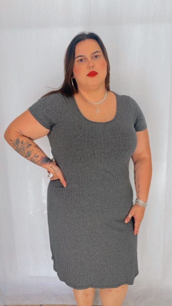 Vestido Canelado Largo Curto - Image 2