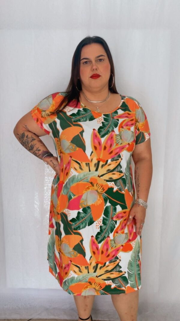 Vestido Curto Malha Manga Curta Plus - Image 2