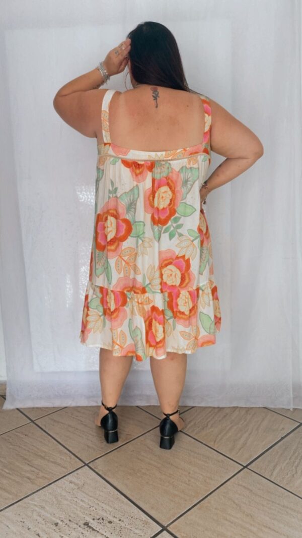 Vestido Evase Viscose Renda e Alça no Decote - Image 3