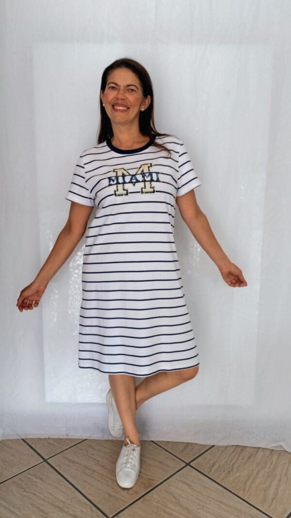 Vestido Evase Listras Desbotado - Image 2