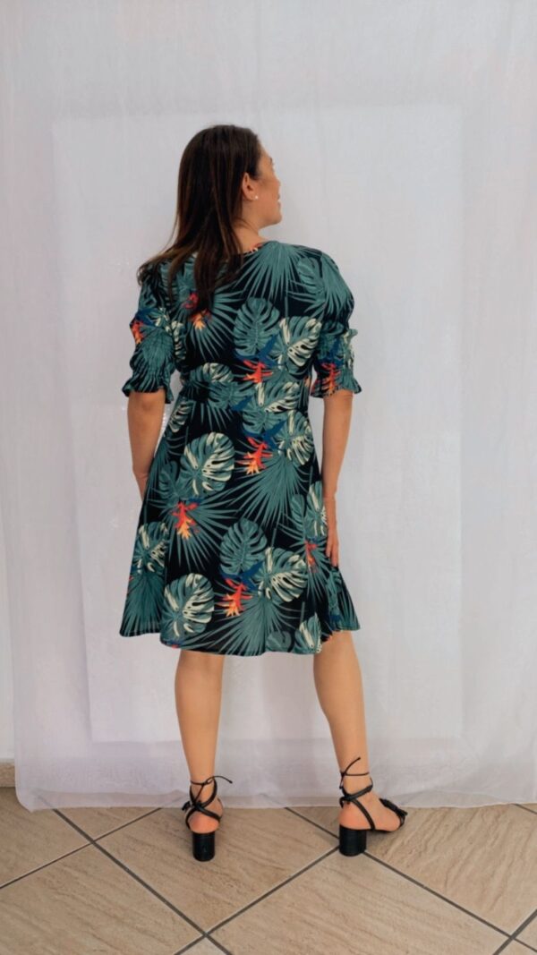 Vestido Midi Estampado Folhagem c/ Manga Bufante - Image 3