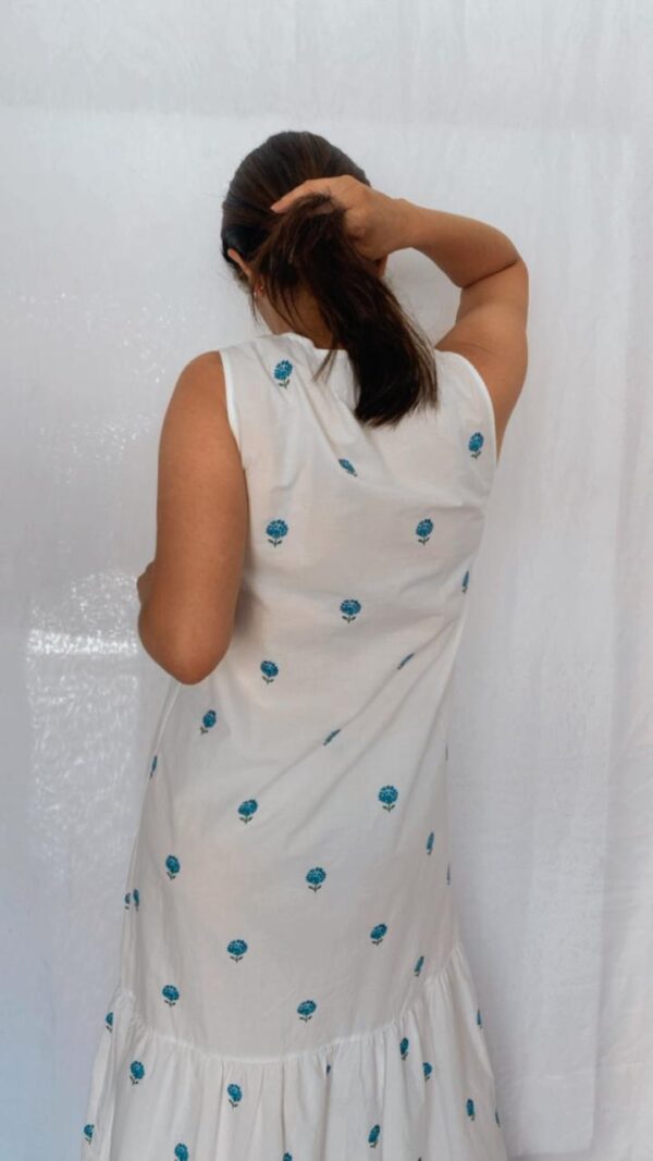 Vestido Viscose Figate Estampa Flor Azul - Image 2