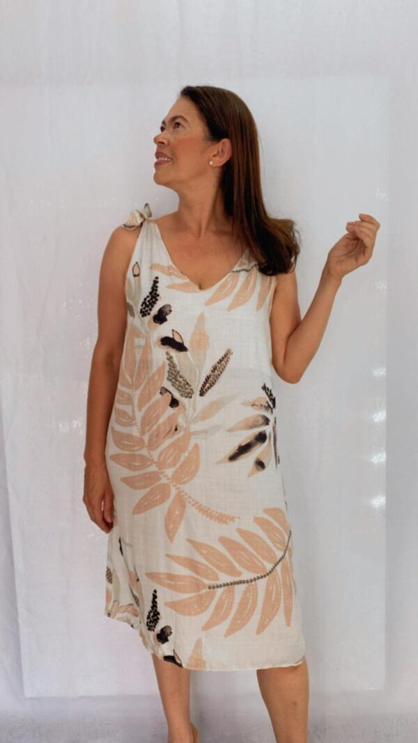 Vestido Evase Viscose Renda e Alça Amarrada - Image 2