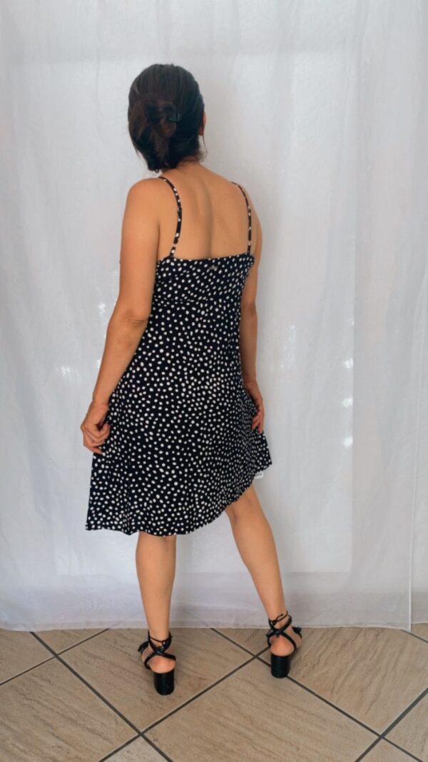 Vestido Viscose Estampa Preto Palmeira - Image 3