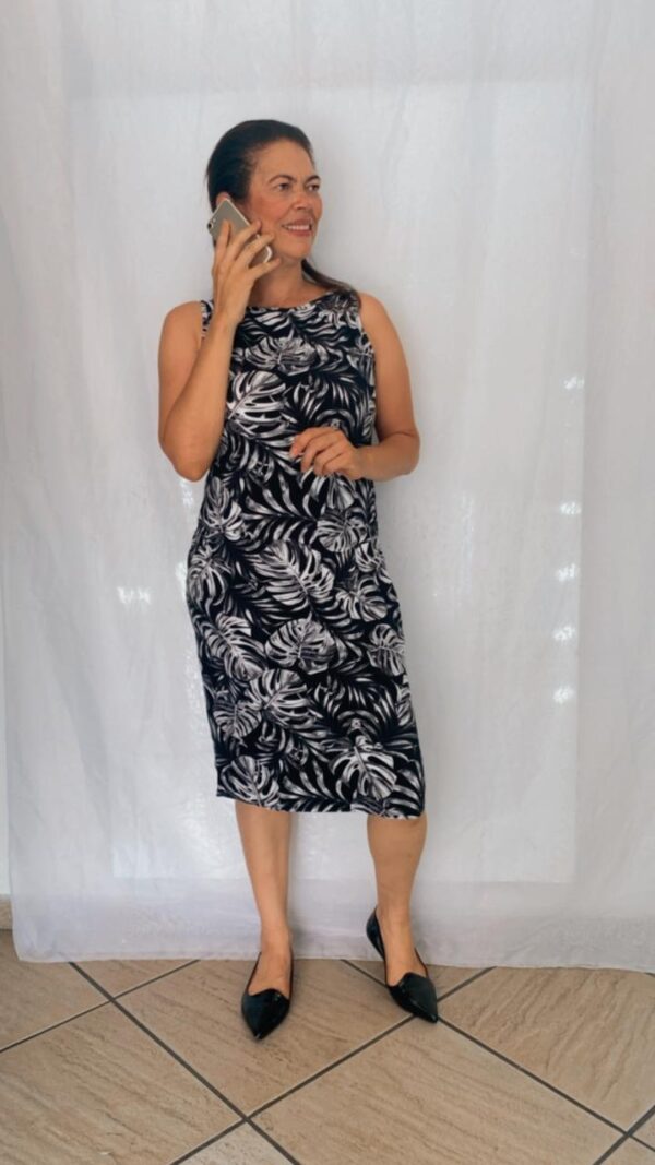 Vestido Curto em Viscolaicra Estampado