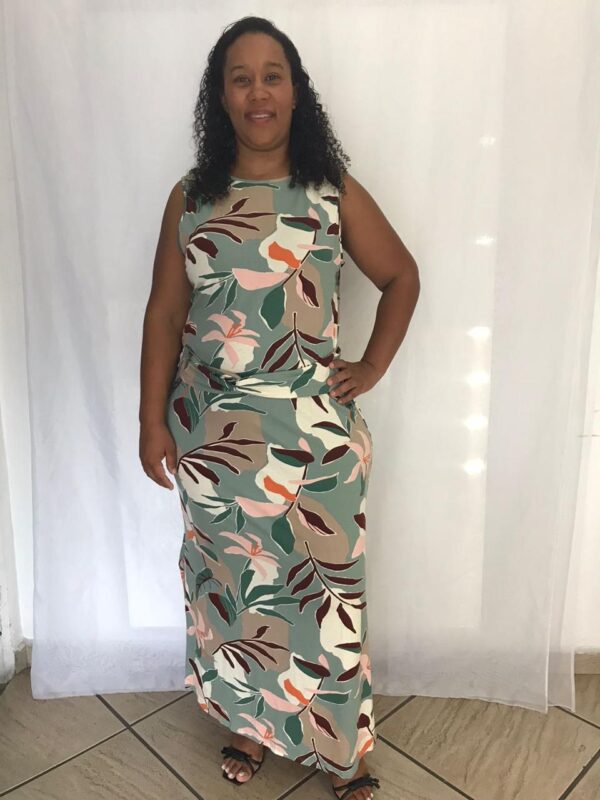 Vestido Midi Amarrado nas Costas Estampado
