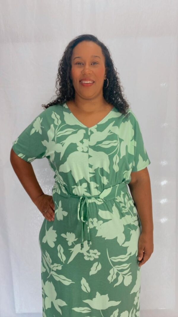 Vestido Midi Plus Verde Estampado - Image 2