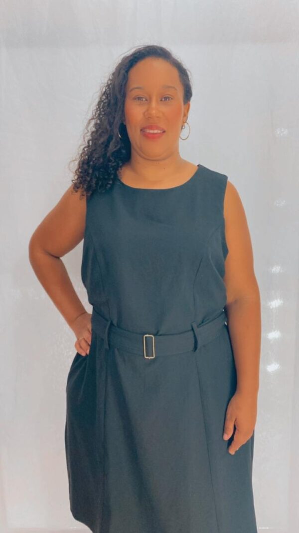 Vestido Midi Cinturado Preto - Image 2